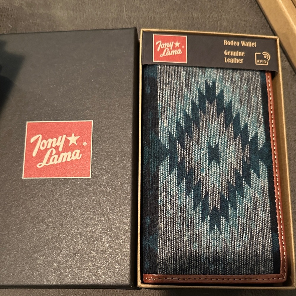 Tony Lama Blue and Brown Rodeo Wallet
